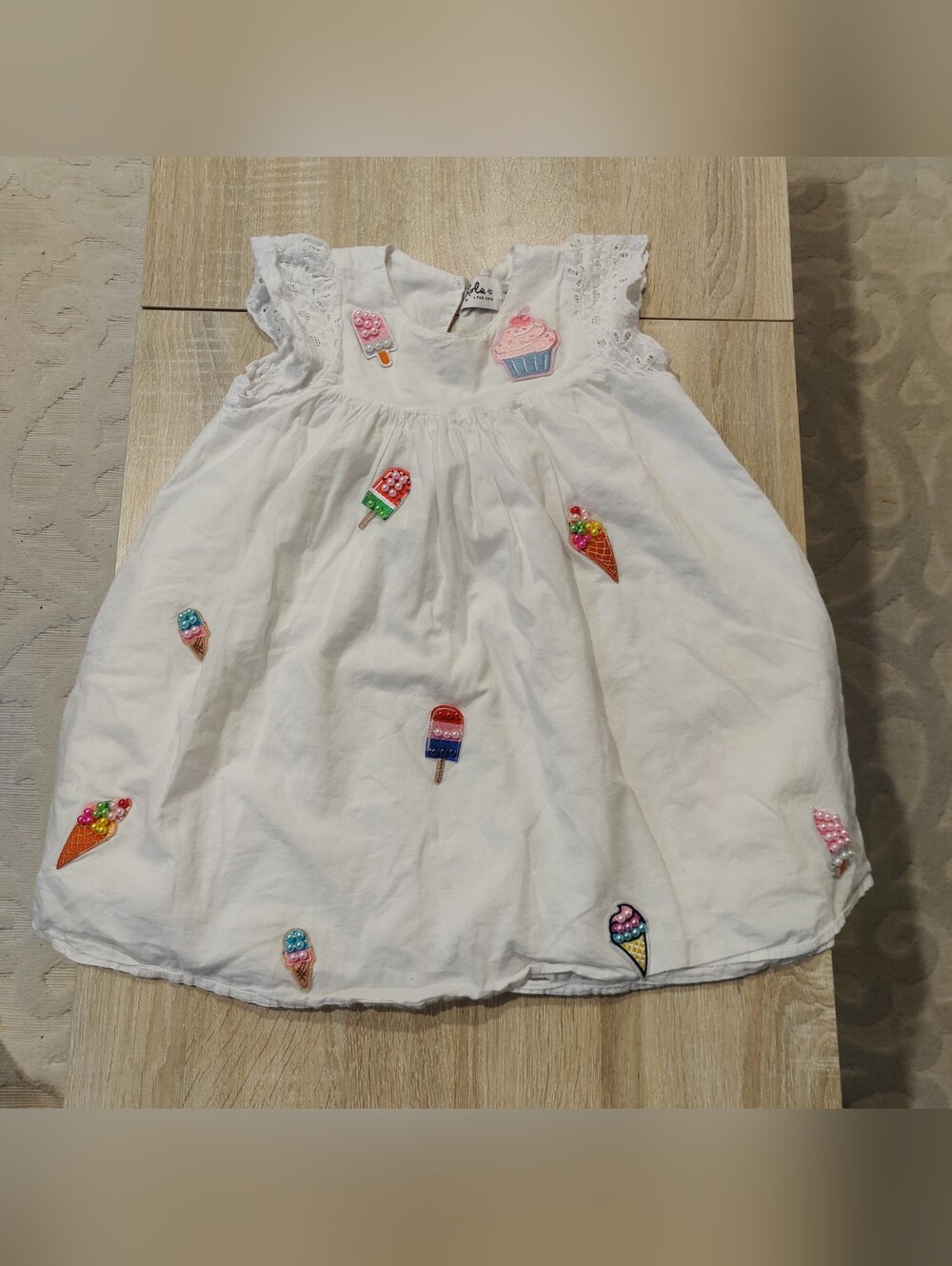 Lola + The Boys Girls Beaded Embroidered Ice Cream Dress Size 6